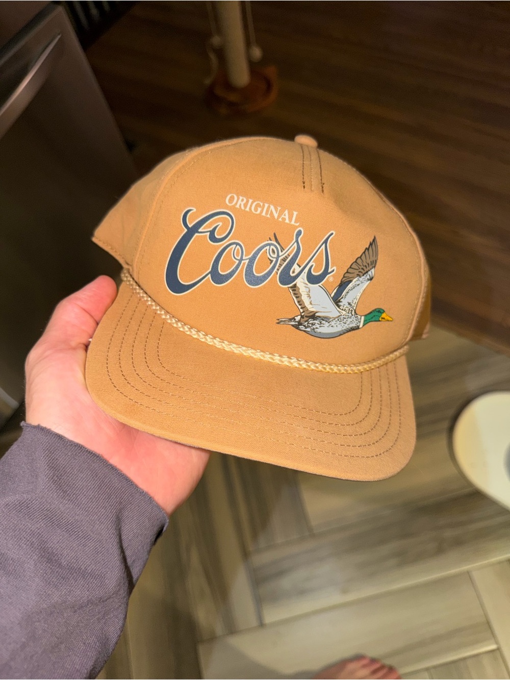 American Needle Tan Coors Duck Patch Trucker Hat